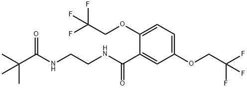 N-(2-[(2,2-DIMETHYLPROPANOYL)AMINO]ETHYL)-2,5-BIS(2,2,2-TRIFLUOROETHOXY)BENZENECARBOXAMIDE Struktur