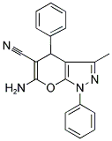 6-AMINO-3-METHYL-1,4-DIPHENYL-1,4-DIHYDRO-PYRANO[2,3-C]PYRAZOLE-5-CARBONITRILE Struktur