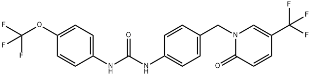 N-(4-([2-OXO-5-(TRIFLUOROMETHYL)-1(2H)-PYRIDINYL]METHYL)PHENYL)-N'-[4-(TRIFLUOROMETHOXY)PHENYL]UREA Struktur