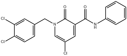 5-CHLORO-1-(3,4-DICHLOROBENZYL)-2-OXO-N-PHENYL-1,2-DIHYDRO-3-PYRIDINECARBOXAMIDE Struktur