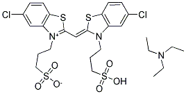 5-CHLORO-3-(3-SULFOPROPYL)-2-([5-CHLORO-3-(3-SULFOPROPYL)-2,3-DIHYDRO-BENZOTHIAZOL-2-YLIDENE]METHYL)BENZOTHIAZOLIUM INNER SALT TRIETHYLAMMONIUM SALT Struktur