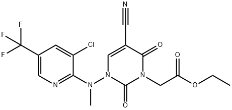 ETHYL 2-[3-[[3-CHLORO-5-(TRIFLUOROMETHYL)-2-PYRIDINYL](METHYL)AMINO]-5-CYANO-2,6-DIOXO-3,6-DIHYDRO-1(2H)-PYRIMIDINYL]ACETATE Struktur