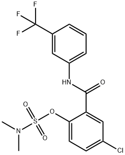 4-CHLORO-2-([3-(TRIFLUOROMETHYL)ANILINO]CARBONYL)PHENYL-N,N-DIMETHYLSULFAMATE Struktur