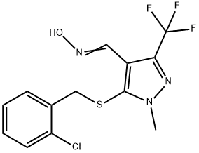 5-[(2-CHLOROBENZYL)SULFANYL]-1-METHYL-3-(TRIFLUOROMETHYL)-1H-PYRAZOLE-4-CARBALDEHYDE OXIME Struktur