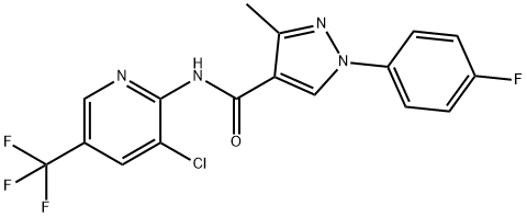 N-[3-CHLORO-5-(TRIFLUOROMETHYL)-2-PYRIDINYL]-1-(4-FLUOROPHENYL)-3-METHYL-1H-PYRAZOLE-4-CARBOXAMIDE Struktur