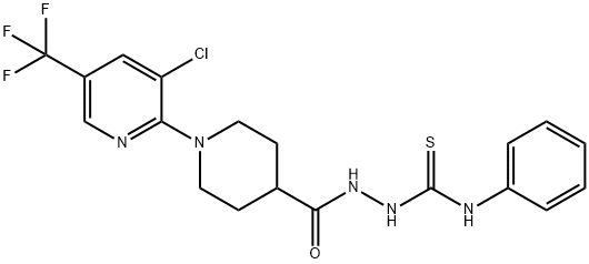 2-((1-[3-CHLORO-5-(TRIFLUOROMETHYL)-2-PYRIDINYL]-4-PIPERIDINYL)CARBONYL)-N-PHENYL-1-HYDRAZINECARBOTHIOAMIDE Struktur