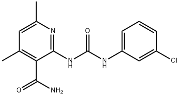 2-([(3-CHLOROANILINO)CARBONYL]AMINO)-4,6-DIMETHYLNICOTINAMIDE Struktur