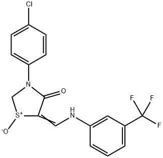 3-(4-CHLOROPHENYL)-4-OXO-5-([3-(TRIFLUOROMETHYL)ANILINO]METHYLENE)-1,3-THIAZOLAN-1-IUM-1-OLATE Struktur