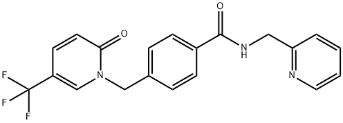 4-([2-OXO-5-(TRIFLUOROMETHYL)-1(2H)-PYRIDINYL]METHYL)-N-(2-PYRIDINYLMETHYL)BENZENECARBOXAMIDE Struktur