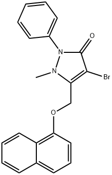 4-BROMO-2-METHYL-3-(NAPHTHYLOXYMETHYL)-1-PHENYL-3-PYRAZOLIN-5-ONE Struktur