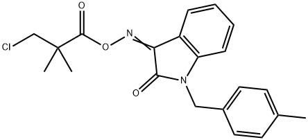 3-([(3-CHLORO-2,2-DIMETHYLPROPANOYL)OXY]IMINO)-1-(4-METHYLBENZYL)-1,3-DIHYDRO-2H-INDOL-2-ONE Struktur