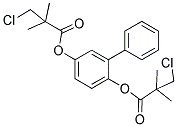 5-[(3-CHLORO-2,2-DIMETHYLPROPANOYL)OXY][1,1'-BIPHENYL]-2-YL 3-CHLORO-2,2-DIMETHYLPROPANOATE Struktur