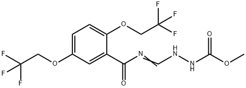 METHYL 2-(([2,5-BIS(2,2,2-TRIFLUOROETHOXY)BENZOYL]AMINO)METHYLENE)-1-HYDRAZINECARBOXYLATE Struktur