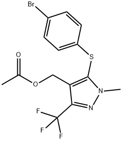 [5-[(4-BROMOPHENYL)SULFANYL]-1-METHYL-3-(TRIFLUOROMETHYL)-1H-PYRAZOL-4-YL]METHYL ACETATE Struktur