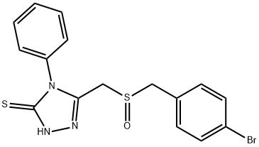 5-([(4-BROMOBENZYL)SULFINYL]METHYL)-4-PHENYL-4H-1,2,4-TRIAZOL-3-YLHYDROSULFIDE Struktur