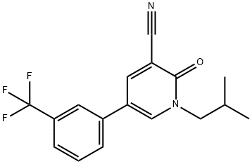 1-ISOBUTYL-2-OXO-5-[3-(TRIFLUOROMETHYL)PHENYL]-1,2-DIHYDRO-3-PYRIDINECARBONITRILE Struktur