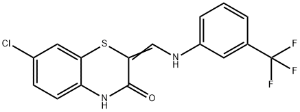 7-CHLORO-2-([3-(TRIFLUOROMETHYL)ANILINO]METHYLENE)-2H-1,4-BENZOTHIAZIN-3(4H)-ONE Struktur