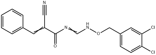 2-CYANO-N-(([(3,4-DICHLOROBENZYL)OXY]IMINO)METHYL)-3-PHENYLACRYLAMIDE Struktur