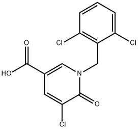 5-CHLORO-1-(2,6-DICHLOROBENZYL)-6-OXO-1,6-DIHYDRO-3-PYRIDINECARBOXYLIC ACID Struktur