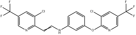 3-([3-CHLORO-5-(TRIFLUOROMETHYL)-2-PYRIDINYL]OXY)-N-(2-[3-CHLORO-5-(TRIFLUOROMETHYL)-2-PYRIDINYL]VINYL)ANILINE Struktur