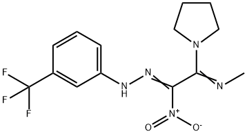 2-(METHYLIMINO)-1-NITRO-2-(1-PYRROLIDINYL)-1-ETHANONE N-[3-(TRIFLUOROMETHYL)PHENYL]HYDRAZONE Struktur