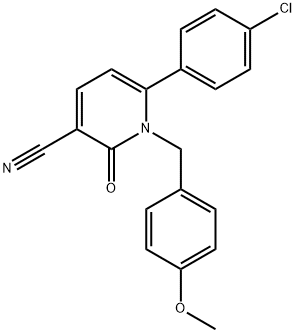 6-(4-CHLOROPHENYL)-1-(4-METHOXYBENZYL)-2-OXO-1,2-DIHYDRO-3-PYRIDINECARBONITRILE Struktur