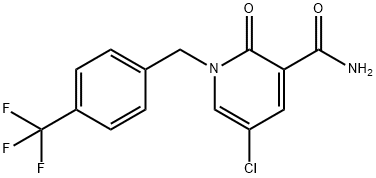 5-CHLORO-2-OXO-1-[4-(TRIFLUOROMETHYL)BENZYL]-1,2-DIHYDRO-3-PYRIDINECARBOXAMIDE Struktur