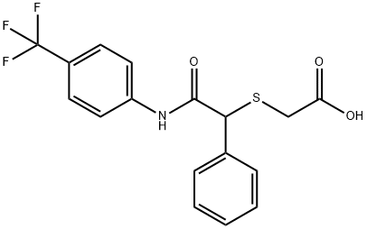 2-((2-OXO-1-PHENYL-2-[4-(TRIFLUOROMETHYL)ANILINO]ETHYL)SULFANYL)ACETIC ACID Struktur