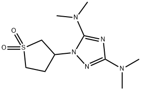 3-[3,5-BIS(DIMETHYLAMINO)-1H-1,2,4-TRIAZOL-1-YL]TETRAHYDRO-1H-1LAMBDA6-THIOPHENE-1,1-DIONE Struktur