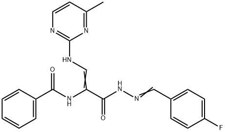 N-(1-((2-[(4-FLUOROPHENYL)METHYLENE]HYDRAZINO)CARBONYL)-2-[(4-METHYL-2-PYRIMIDINYL)AMINO]VINYL)BENZENECARBOXAMIDE Struktur