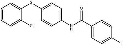 N-(4-[(2-CHLOROPHENYL)SULFANYL]PHENYL)-4-FLUOROBENZENECARBOXAMIDE Struktur