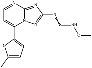 N'-METHOXY-N-[7-(5-METHYL-2-FURYL)[1,2,4]TRIAZOLO[1,5-A]PYRIMIDIN-2-YL]IMINOFORMAMIDE Struktur