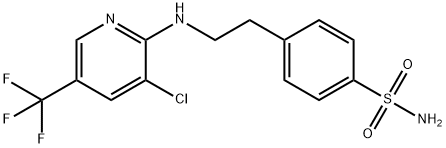 4-(2-([3-CHLORO-5-(TRIFLUOROMETHYL)-2-PYRIDINYL]AMINO)ETHYL)BENZENESULFONAMIDE Struktur