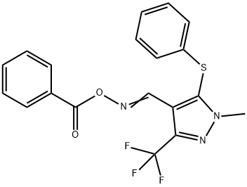 4-([(BENZOYLOXY)IMINO]METHYL)-1-METHYL-5-(PHENYLSULFANYL)-3-(TRIFLUOROMETHYL)-1H-PYRAZOLE Struktur