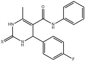 4-(4-FLUOROPHENYL)-6-METHYL-N-PHENYL-2-THIOXO-1,2,3,4-TETRAHYDRO-5-PYRIMIDINECARBOXAMIDE Struktur