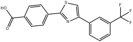 4-(4-[3-(TRIFLUOROMETHYL)PHENYL]-1,3-THIAZOL-2-YL)BENZENECARBOXYLIC ACID Struktur