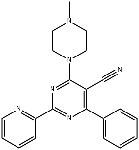 4-(4-METHYLPIPERAZINO)-6-PHENYL-2-(2-PYRIDINYL)-5-PYRIMIDINECARBONITRILE Struktur