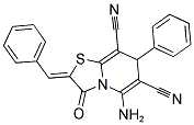 (2Z)-5-AMINO-2-BENZYLIDENE-3-OXO-7-PHENYL-2,3-DIHYDRO-7H-[1,3]THIAZOLO[3,2-A]PYRIDINE-6,8-DICARBONITRILE Struktur