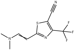 2-[2-(DIMETHYLAMINO)VINYL]-4-(TRIFLUOROMETHYL)-1,3-THIAZOLE-5-CARBONITRILE Struktur