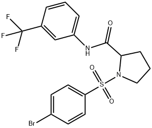 1-[(4-BROMOPHENYL)SULFONYL]-N-[3-(TRIFLUOROMETHYL)PHENYL]-2-PYRROLIDINECARBOXAMIDE Struktur