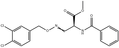 METHYL 2-(BENZOYLAMINO)-3-([(3,4-DICHLOROBENZYL)OXY]IMINO)PROPANOATE Struktur