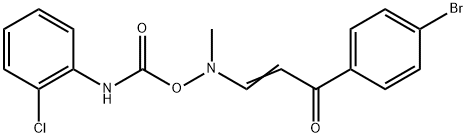 1-(4-BROMOPHENYL)-3-[([(2-CHLOROANILINO)CARBONYL]OXY)(METHYL)AMINO]-2-PROPEN-1-ONE Struktur