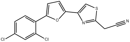 2-(4-[5-(2,4-DICHLOROPHENYL)-2-FURYL]-1,3-THIAZOL-2-YL)ACETONITRILE Struktur