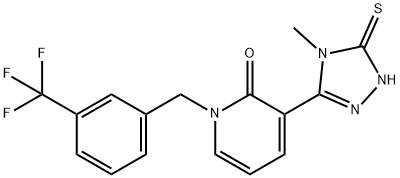 3-(4-METHYL-5-SULFANYL-4H-1,2,4-TRIAZOL-3-YL)-1-[3-(TRIFLUOROMETHYL)BENZYL]-2(1H)-PYRIDINONE Struktur