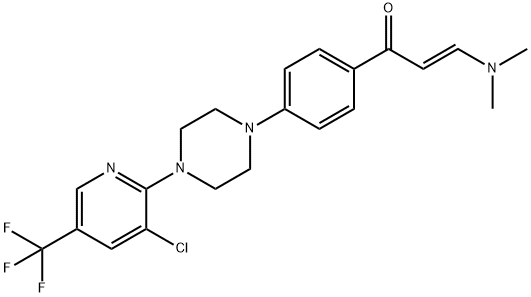 1-(4-(4-[3-CHLORO-5-(TRIFLUOROMETHYL)-2-PYRIDINYL]PIPERAZINO)PHENYL)-3-(DIMETHYLAMINO)-2-PROPEN-1-ONE Struktur