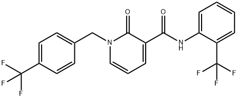 2-OXO-1-[4-(TRIFLUOROMETHYL)BENZYL]-N-[2-(TRIFLUOROMETHYL)PHENYL]-1,2-DIHYDRO-3-PYRIDINECARBOXAMIDE Struktur