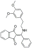 2-(((2-(3,4-DIMETHOXYPHENYL)ETHYL)AMINO)PHENYLMETHYLENE)INDANE-1,3-DIONE Struktur