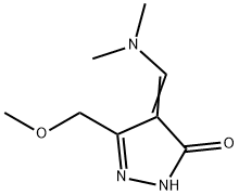 4-DIMETHYLAMINOMETHYLENE-5-METHOXYMETHYL-2,4-DIHYDRO-PYRAZOL-3-ONE Struktur