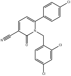 6-(4-CHLOROPHENYL)-1-(2,4-DICHLOROBENZYL)-2-OXO-1,2-DIHYDRO-3-PYRIDINECARBONITRILE Struktur