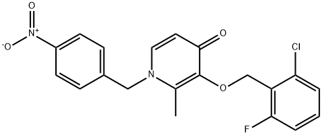 3-[(2-CHLORO-6-FLUOROBENZYL)OXY]-2-METHYL-1-(4-NITROBENZYL)-4(1H)-PYRIDINONE Struktur